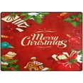 thumbnail image 2 of FREEAM Merry Christmas Cake Bell Gift Area Rug Mat for Living Dining Dorm Room Bedroom Home Decorative 7'x5', 2 of 6