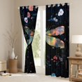 thumbnail image 3 of jejeloiu Cute Dragonfly Black Out Curtains,Rustic Plant Flower Curtains Pack of 2 (42x63 Each) For Girls Teens, 3 of 6