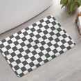thumbnail image 2 of Gray and White Checkerboard Checkered Pattern Bathroom Rugs Mat,Non Slip Microfiber Bathroom Rug,Rubber Backing,Soft Bathroom Mats for Bathroom Floor,Tub and Shower,17x27in(43x68cm), 2 of 5