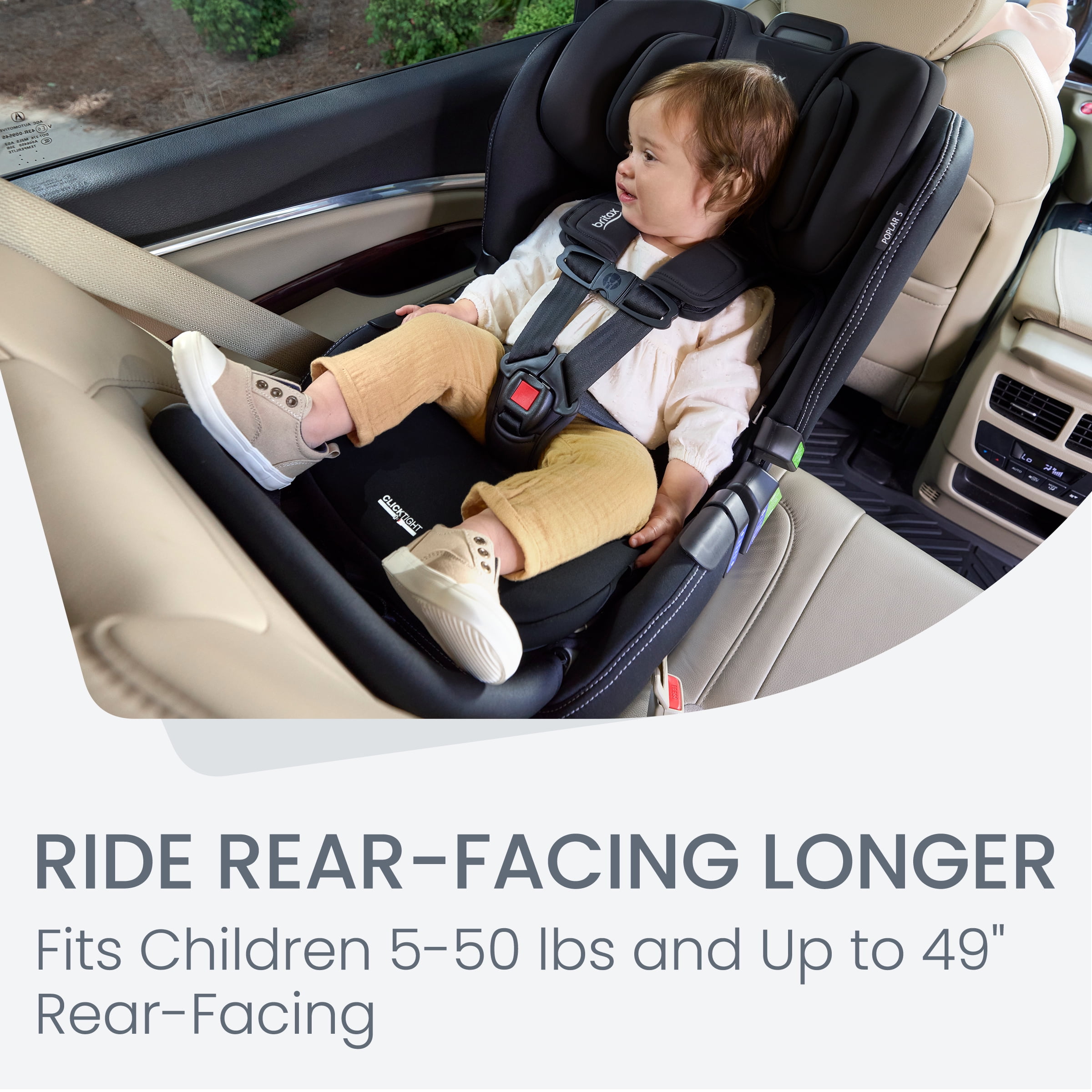 Britax Poplar S Convertible Car Seat, 2-in-1 Design, Onyx, ClickTight  Technology, SpaceSaver Fit - Walmart.com