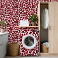 thumbnail image 4 of Peel and Stick Wallpaper Red Black Leopard Print White Wall Mural 17.7in x 9.8ft Self Adhesive Removable Wall Paper Renter Friendly Wallpaper for Bedroom Living Room Cabinets, 4 of 8
