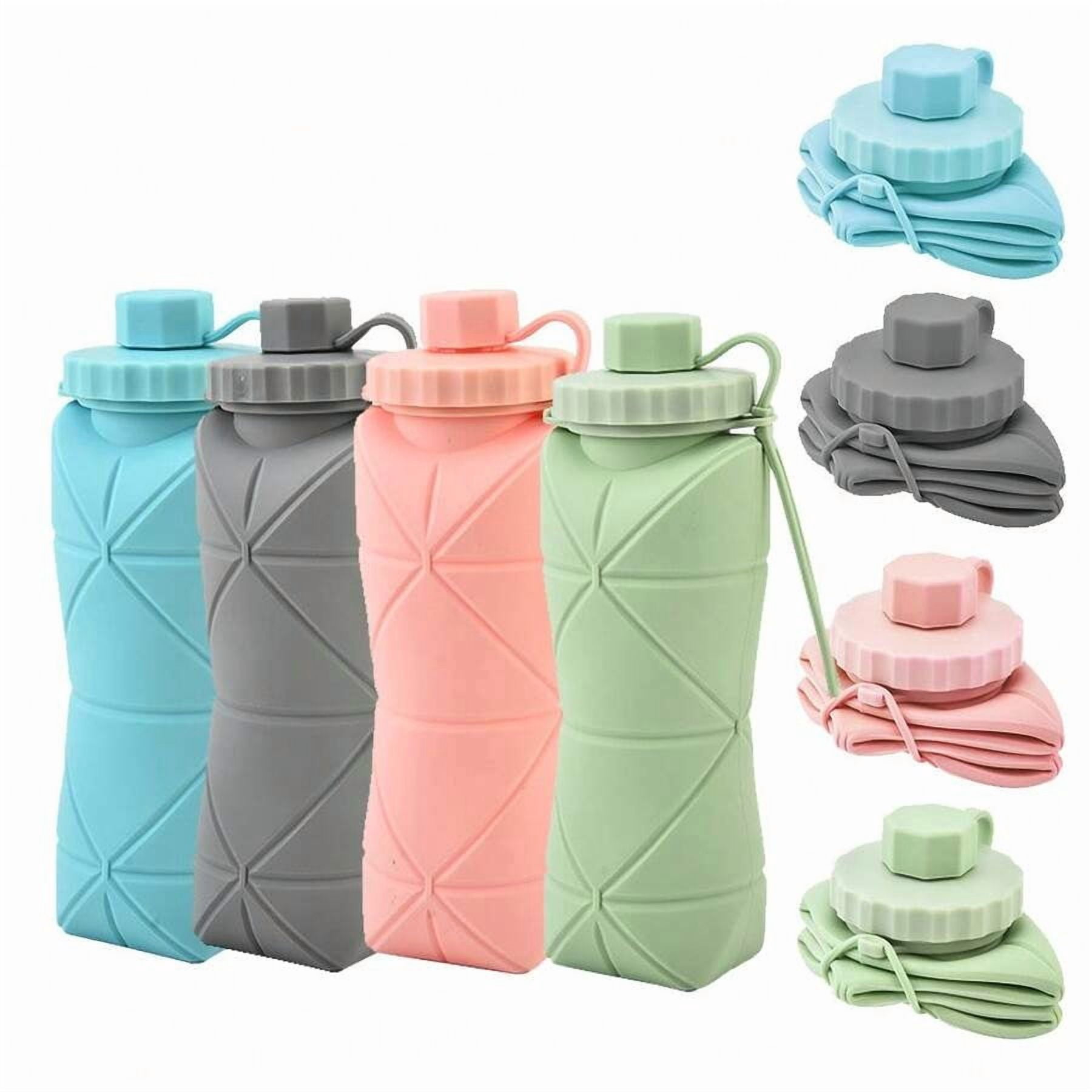 Collapsible Silicone Water Bottle, BPA-Free Reusable Foldable Bottle for Travel Camping Gym