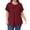 Wine Red, variant on OutfitShow Plus Size Womens Tops Crew Neck Casual Tunic Short Sleeve Shirts Floral Blouses Loose Summer Tops