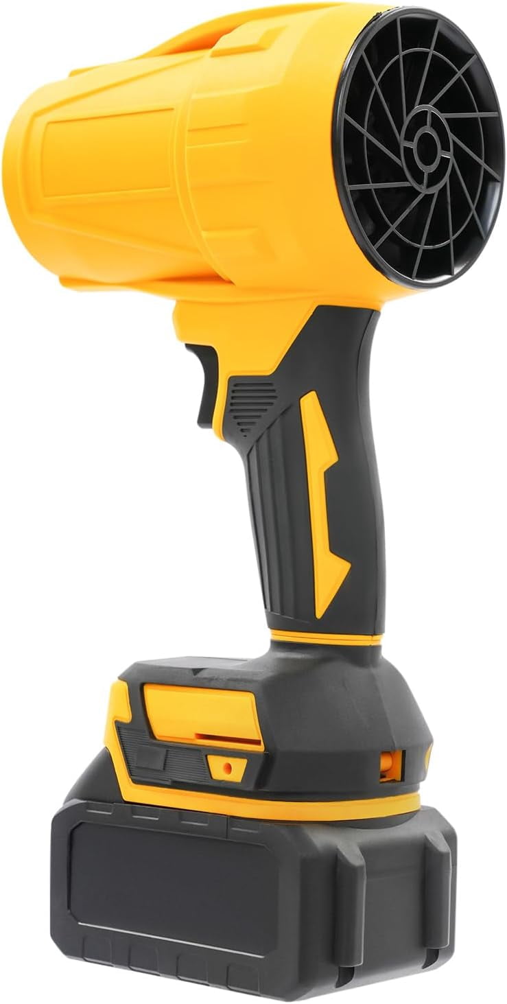 Handheld Electric Cordless Leaf Blower, 21000RPM Leaf Blower with 540G Wind Pressure & 450W Power, Handheld Blowers with 2 Battery & 1 Charger, for Blow Leaves & Dust (Yellow)