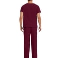 thumbnail image 3 of Scrubs for Men -V-Neck Scrub Top and Jogger Scrub Pant for Nursing Uniforms Anti-Wrinkle Mens Scrubs Set Wine L, 3 of 3