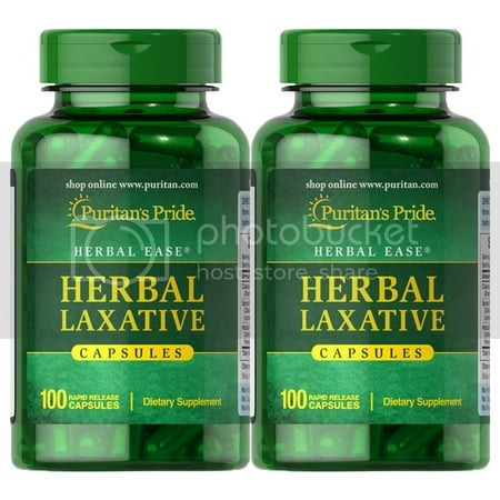 Puritan's Pride Herbal Laxative 100 Capsules Reliefs Occasional Constipation (2 PACK)