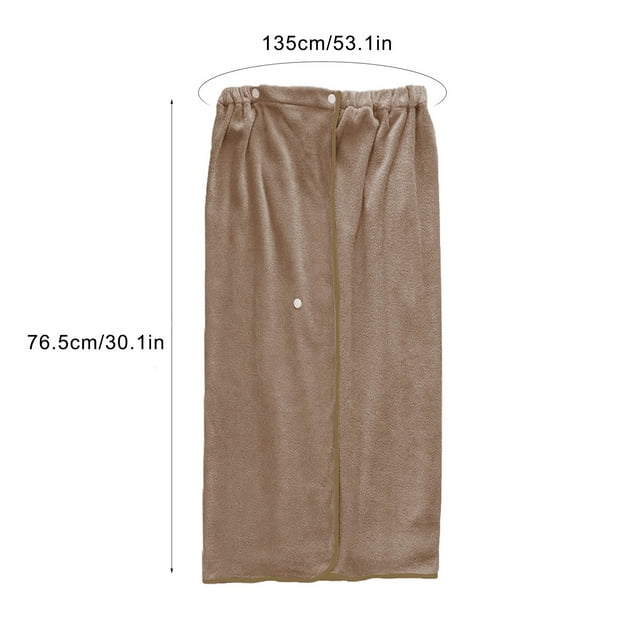 Ensemble de Peignoirs de Spa pour Femmes 4 Pcs 53x30 Po Léger Fermeture Sèche Ajustable Multifonction Marron