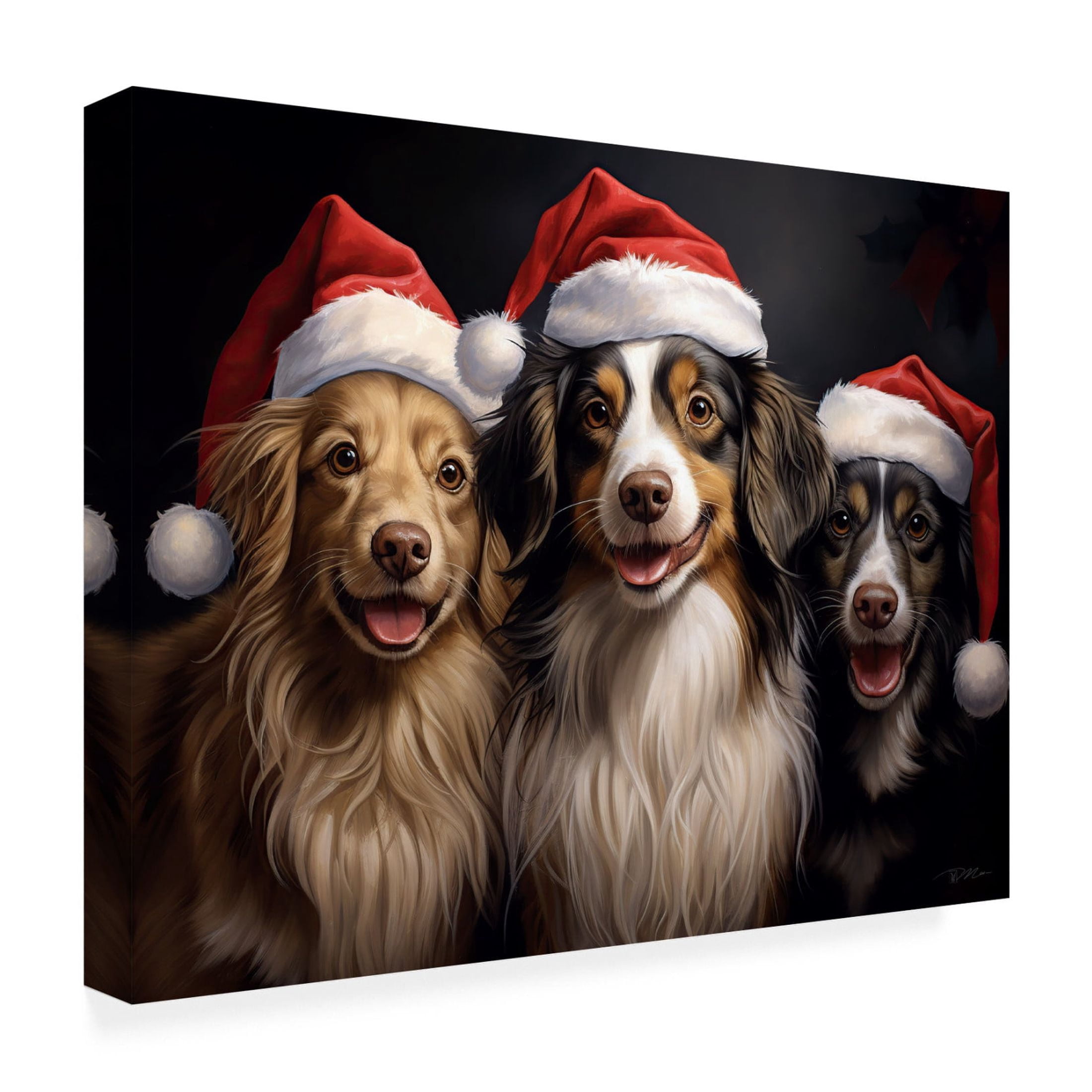 Canvas Wall Art - Momart 'Christmas Friends 6' Wall Art for Living Room, Bedroom, or Office Décor by Trademark Fine Art - 19 x 14 Inches