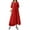 Red, variant on ZANZEA Women Short Sleeved Kaftan Long Dress Solid Color Ruffled Maxi Dresses