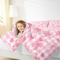 thumbnail image 5 of Manfei Kawaii Princess Bowknot Bedding Comforter Set for Teen, Romantic Love Heart Twin Comforter Sets, Pink Square Checkered Reversible Bedding Set, Super Cozy Room Decor, 2pcs, 5 of 9