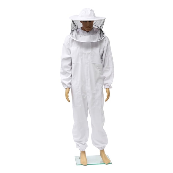 Matsuzay Traje de apicultura duradero y liviano, ajuste universal para todos los apicultores, equipo fácil de usar Jardín y Patio blanco XL