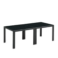 thumbnail image 4 of Coffee Table Set 2 pieces, Modern Minimalist Square Center Cocktail Table Set with Tempered Glass Finish, Industrial Metal Tea Table for Living Room Home Office, Black, 4 of 9