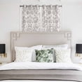 thumbnail image 4 of Farmhouse Flower Kitchen Curtains Short 45 Inch Length, Botanical Vintage Grey Leaf Plant Grommet Top Bedroom Living Room Curtains, Light Filtering Cafe Curtain Drapes 2 Panels Set 84''x45'', 4 of 9