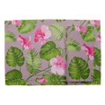thumbnail image 2 of S4Sassy Pink Tropical Leaves & Floral Printed Dining Room Reversible Tablemats With Napkins set, 2 of 3