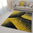thumbnail image 1 of Swirl Black And Yellow 5x7 ft Shag Area Rug, 1 of 6