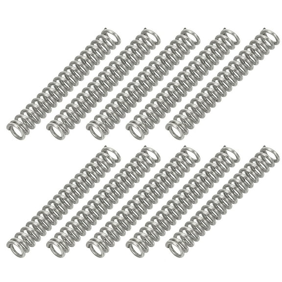 Uxcell 0.5mm Wire Dia x 3mm OD x 20mm L Compression Spring, 304 Stainless Steel Mechanical Extension Small Springs 10 Pcs