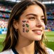 thumbnail image 1 of Tatuajes temporales para el día del partido de fútbol: pegatinas impermeables para la cara y el cuerpo para aficionados al deporte, decoraciones para animar a niños y adultos en fiestas en e, 1 of 6