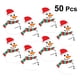 thumbnail image 2 of Yuarrent 50 Uds. Tarjeta de decoración de dulces tema de Navidad adorno de dulces tarjetas de papel decoración de fiestas y vacaciones Kits de decoración para fiestas muñeco de nieve, 2 of 6