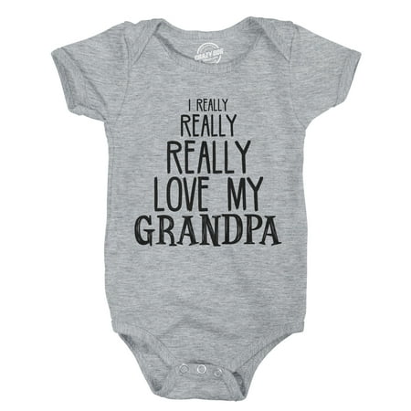 Baby Really Really Love My Grandpa Cute Funny Infant Creeper