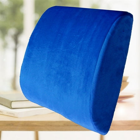 Memory Foam Lumbar Back Support Pillow Sciatica & Pain Relief Seat Chair Cushion Blue and Other