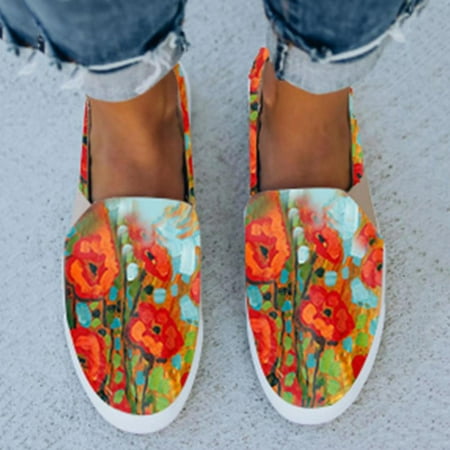 

Medcursor Women s Fashion Color Printing Comfortable Flat Sleeve Casual Shoes
