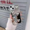 thumbnail image 3 of for iPhone 14 Case, [Shiny Chrome Silver Heart][Mirror Creative Phone Case][Stylish Plated 3D Heart] Soft TPU Drop and Shock Resistant for Women and Girls 6.1", 3 of 12