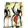 thumbnail image 2 of Unknown 25x32 White Modern Wood Framed Museum Art Print Titled - Bass and Bongos, 2 of 4