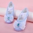 thumbnail image 6 of jianru Ballet Shoes for Girls Elastic Straps Non Slip Soft Sole Lace Bow Satin Professional Dance Shoes for Toddler Kids, 6 of 9