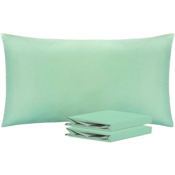 NTBAY Juego de 2 fundas de almohada estándar, 100% microfibra cepillada de 1800 hilos, súper suaves y acogedoras, resistentes a las arrugas, a la decoloración y a las manchas con cierre de sobre, fund