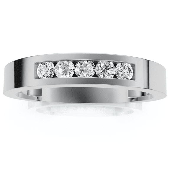 Pompeii Men's 1/4Ct Channel Set Diamond Wedding Ring 14k Gold Lab Grown (E/F,VS1-VS2)