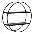 thumbnail image 2 of Kate and Laurel Sequoia Wood and Metal Round Wall Shelf, Black 24" Diameter, 2 of 10