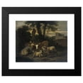 thumbnail image 2 of Simon van der Does 18x15 Black Modern Framed Museum Art Print Titled - Italian Landscape with Shepherdess and Flocks (1708), 2 of 5