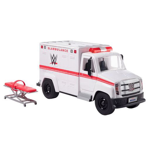 WWE Wrekkin' Slambulance Vehicle with Rolling Wheels & 8+ Wrekkin' Parts,  Ages 6 Years Old & Up