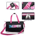 thumbnail image 3 of MADISON & DAKOTA Girls Dance Duffle Bag for Ballet, Dance, Dancewear, Clothing, Dresses, Skirts, Tutus, Tights, Stockings, Shoes and Accessories in Black with Glitter and Tote Straps, 3 of 7