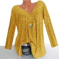 thumbnail image 2 of Pompotops Blouse à Manches Longues Col en V Imprimée pour Femmes Grande Taille Pull Tops Chemise Liquidation, 2 of 3