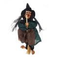 thumbnail image 3 of Halloween Hanging Witch Dolls Voice Control Prop Animated Ghost Scary Riding Broom Wall Hanging Party Outdoor Home Decoration Toy, 3 of 7