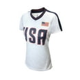 thumbnail image 2 of U.S. Soccer USWNT Player Shirt – Adult Women's Official USA Flag Football Tee Top - Morgan 13, White, Large, 2 of 4