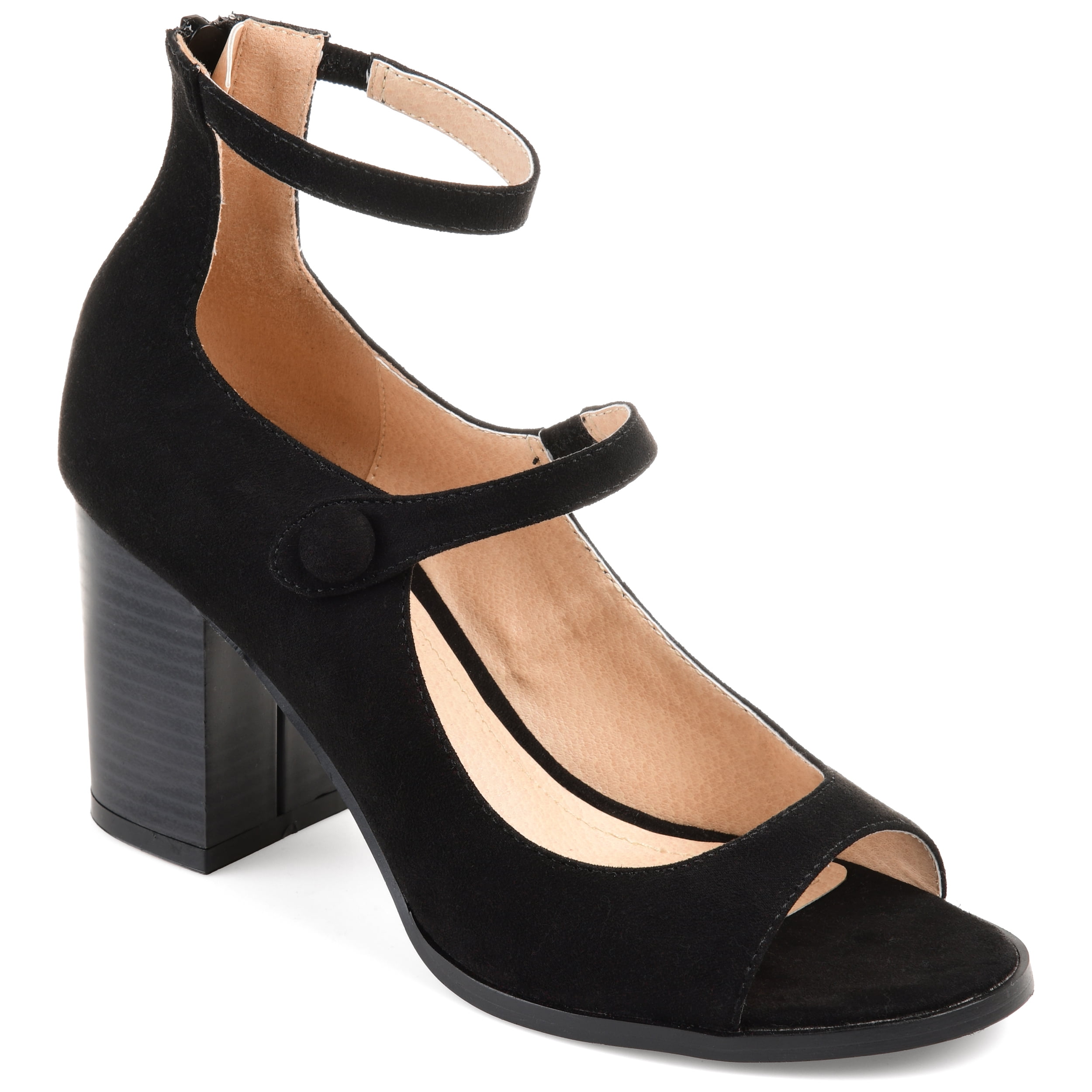 pointed open toe heels with ankle strap