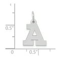 thumbnail image 2 of FJC Finejewelers 10 kt White Gold Small Block Initial A Charm 18 mm x 12 mm, 2 of 4