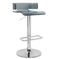 thumbnail image 2 of DeeHome Grey and Chrome Adjustable Swivel Stool, 2 of 5