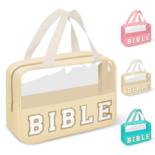 Bolsa para biblias Izuzta, con letras de chenilla, impermeable, 29 x 20 x 9 cm