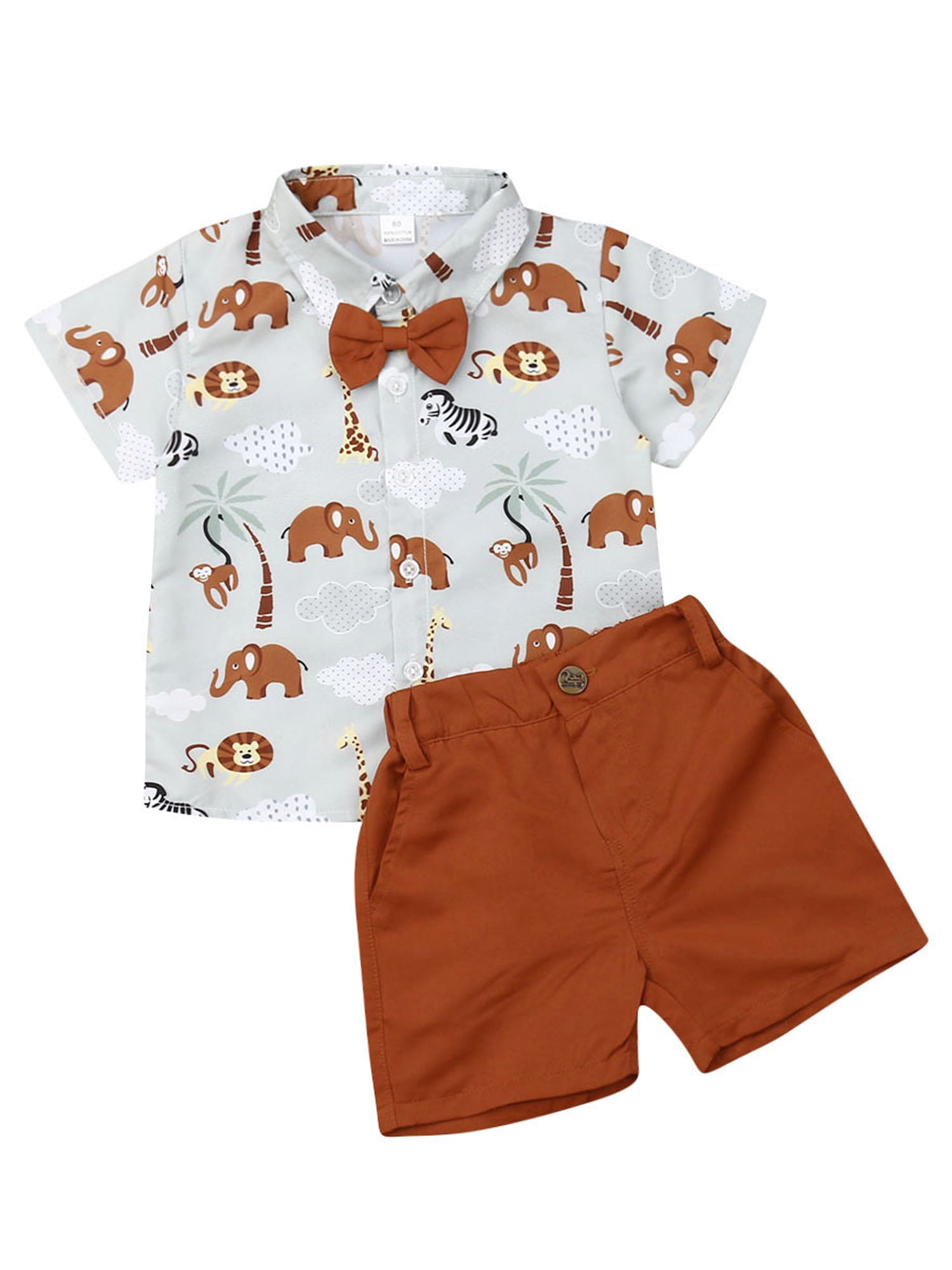 US Toddler Kid Baby Boy Clothes T-shirt Top Shirt Shorts Pants Animal Outfit Set 