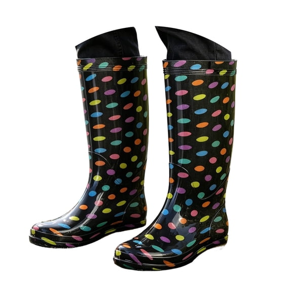 Leeye 36 Size Black Casual Rain Boots Tall Non Ready Slippery Everyday Wet Weather for Outdoor Water