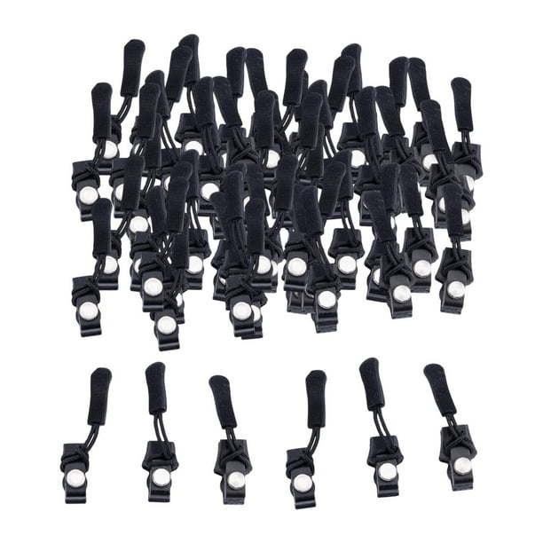 Kit de reparación de cremalleras de 60 piezas, cabeza de tornillo deslizante de cremallera, tiradores de cremallera universales de repuesto para