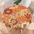 thumbnail image 2 of Odenmar Daisy Floral Round Tablecloth 60 Inch, Farmhouse Waterproof Table Cover, Rustic Flower Design for Dining Table, Kitchen, Party Indoor Outdoor, 2 of 6