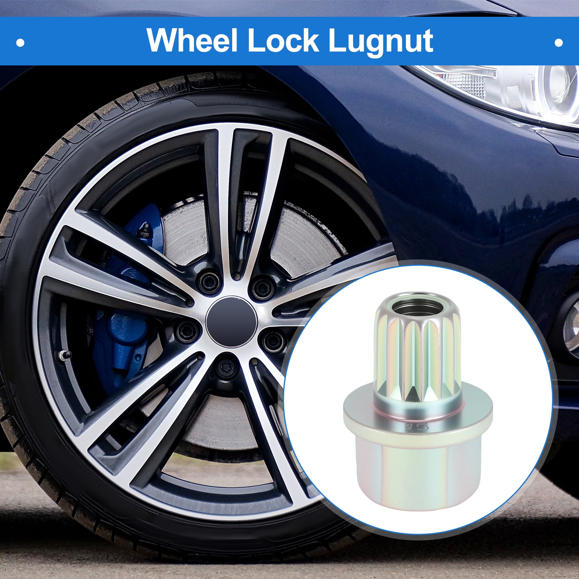 Unique Bargains Vehicle Wheel Lock Lugnut for BMW, Durable 31/15PT Galvanized Alloy Steel