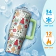 thumbnail image 4 of 30oz Christmas Ornaments Tumbler with Lid and Straw, Stainless Steel Cup with Handle Red Bowknot Travel Mug, Holiday Presents, 4 of 5