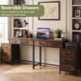 thumbnail image 6 of 51" Industrial Computer Desk with 5 Drawers & Printer Stand, Home Office Desk Study Desk,Rustic Brown, 6 of 9