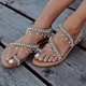 thumbnail image 2 of Women's Crystal With Flip Flops Summer Beach T-strap Flat Sandals, 2 of 5