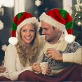 thumbnail image 5 of paquete de gorros navideños verdes y rojos de Papá Noel, grandes, gruesos y cálidos, para adultos, hombres y mujeres, para fiestas navideñas., 5 of 5